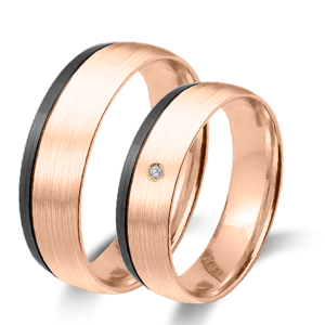 Alianza matrimonio oro rosa y rodio negro 6691rn