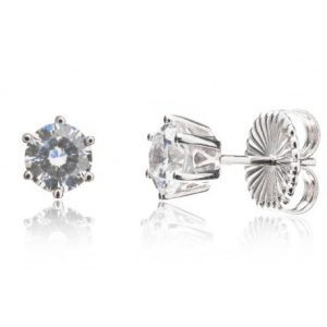 Pendientes plata 6 garras con circonita Camaleoni wp08/1.0