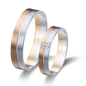 Alianza boda bicolor oro rosa y blanco 6376rb