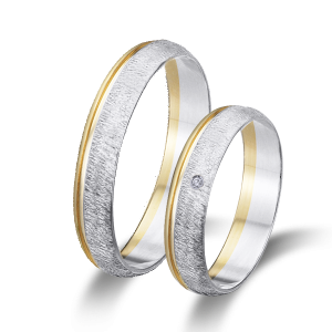 Alianzas boda bicolor oro amarillo y blanco 6482ba