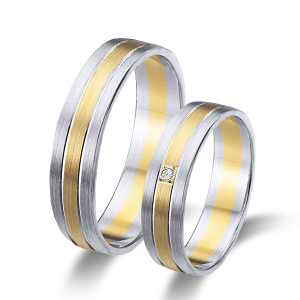Alianzas boda oro amarillo y blanco matizadas 6496ba