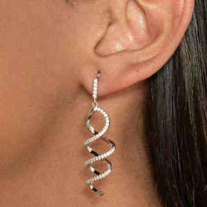 Pendientes plata de ley y circonitas Lineargent 19808PE
