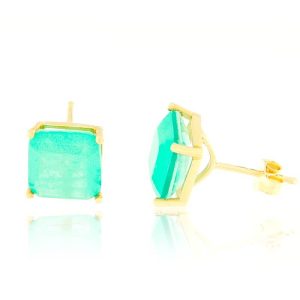 Pendientes oro 18kts cuarzo verde 3988PE
