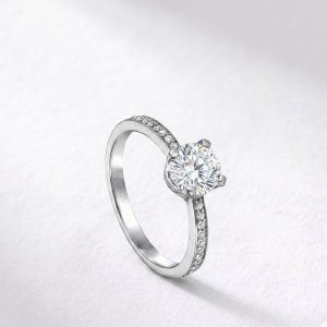 Anillo compromiso en plata 1ª ley 12300AN