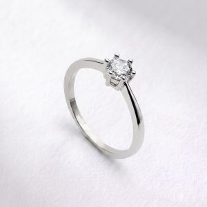 Anillo compromiso en plata 1ª ley 20053AN