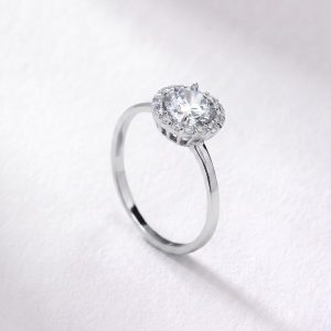 Anillo compromiso en plata 1ª ley 16396AN