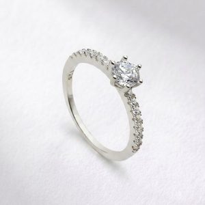 Anillo compromiso en plata 1ª ley 20043AN