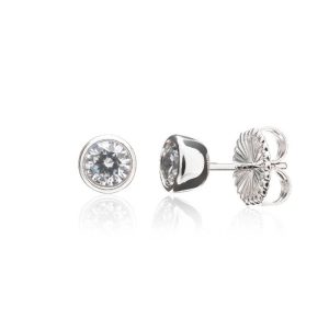 Pendientes plata chatón circonita Camaleoni wp09/025